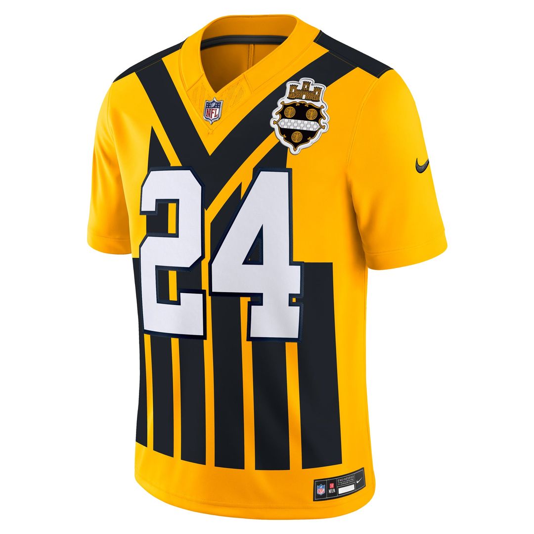 Pittsburgh Steelers Joey Porter Jr. Nike Gold Alternate 1933 Throwback Vapor F.U.S.E. Limited Jersey