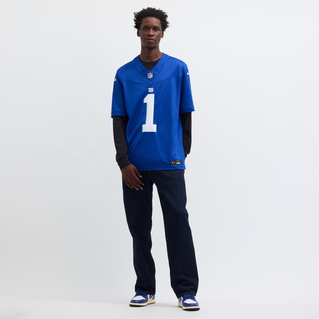 New York Giants Malik Nabers Nike Royal Vapor F.U.S.E. Limited Jersey