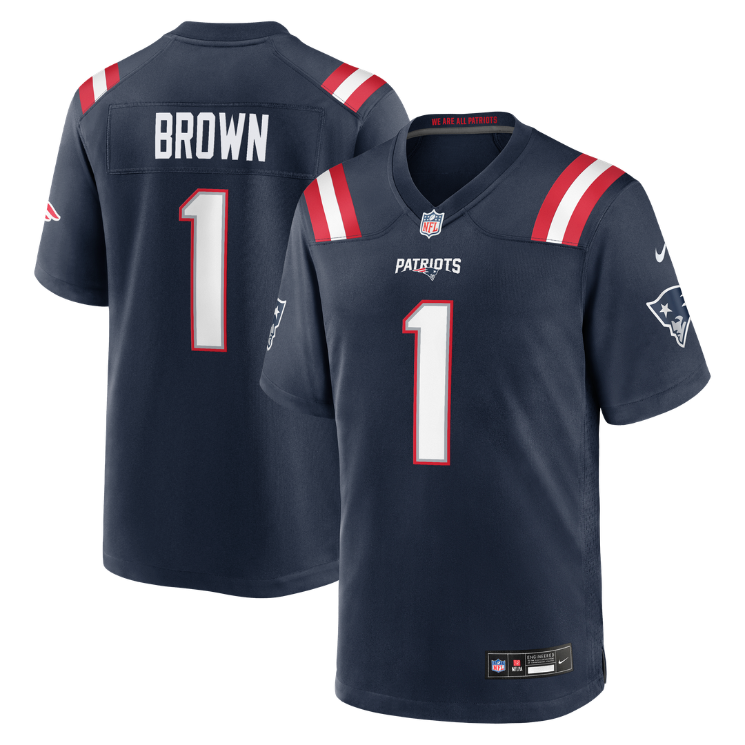 New England Patriots A.J. Brown Nike Red Game Jersey