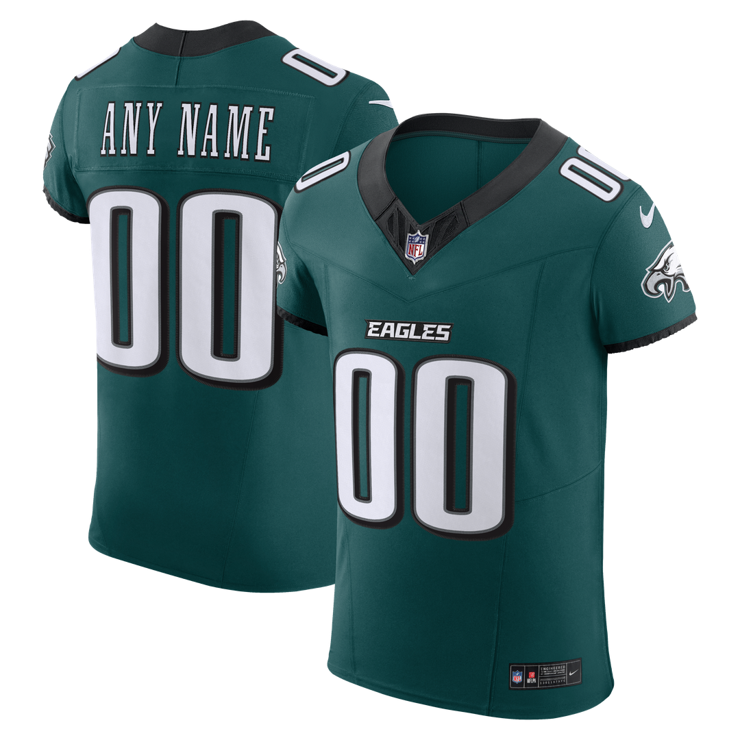 Philadelphia Eagles Nike Black Alternate Vapor F.U.S.E. Elite Custom Jersey