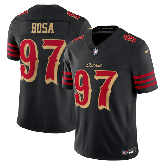 San Francisco 49ers Nick Bosa Nike Black Rivalries Collection Stitched Limited Jersey