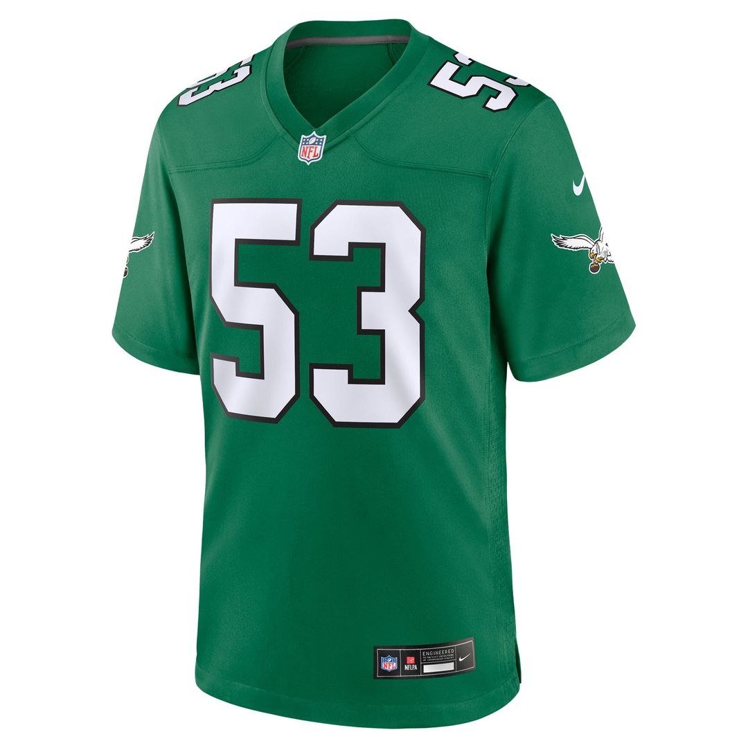 Philadelphia Eagles Zack Baun Nike Kelly Green Alternate Game Jersey