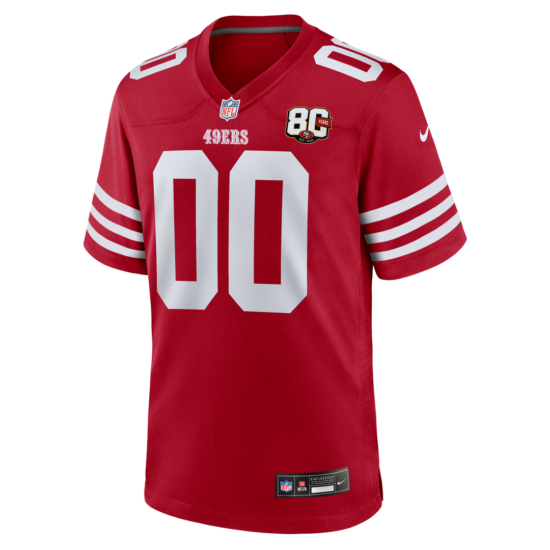 San Francisco 49ers Nike White 80th Anniversary Custom Game Jersey