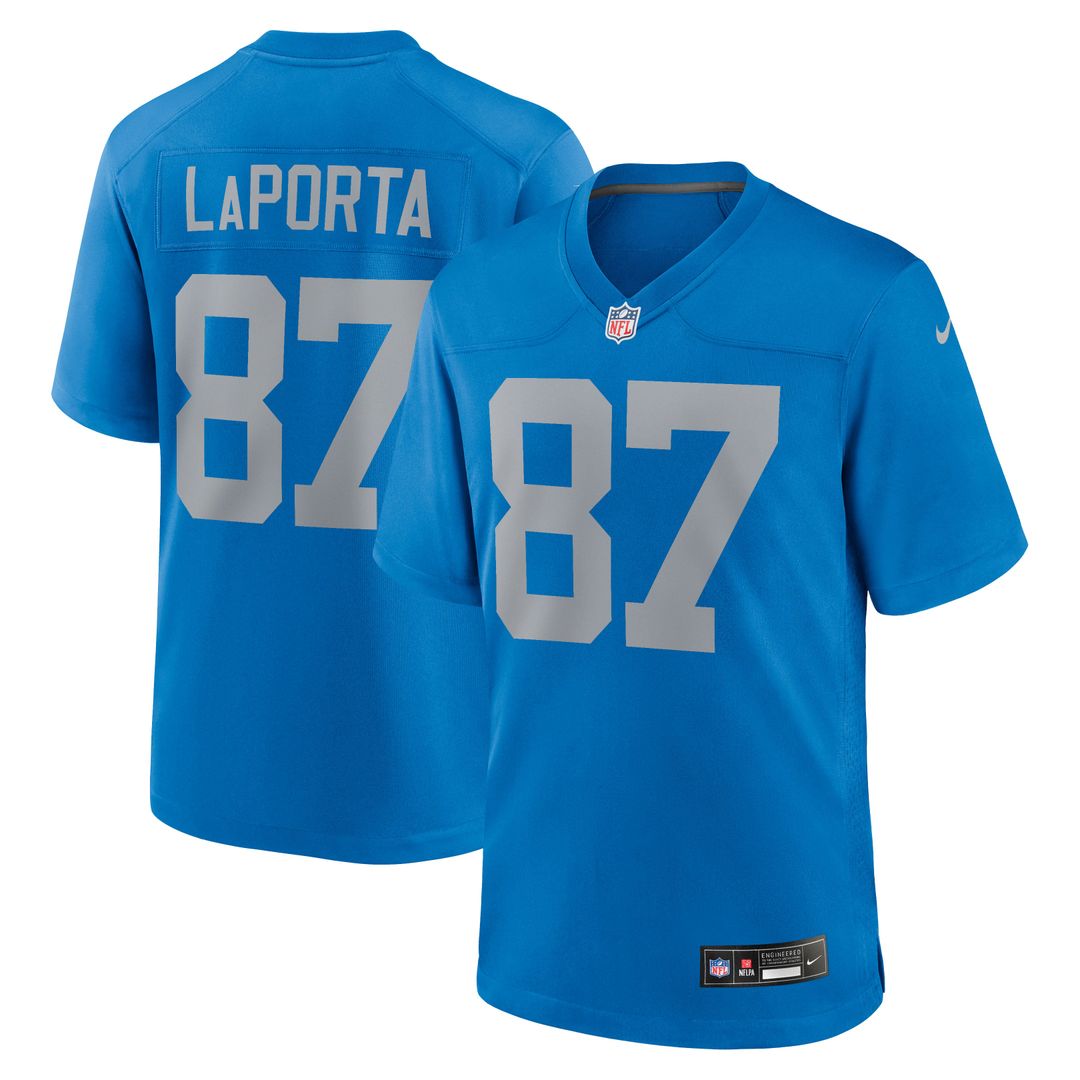 Detroit Lions Sam LaPorta Nike Blue Alternate Game Jersey