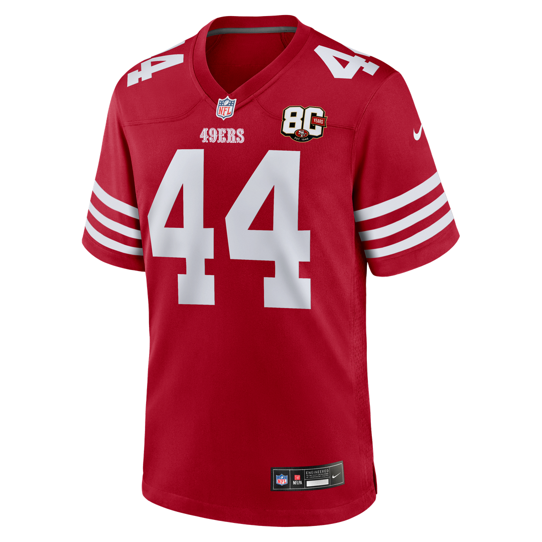 San Francisco 49ers Kyle Juszczyk Nike Scarlet 80th Anniversary Game Jersey
