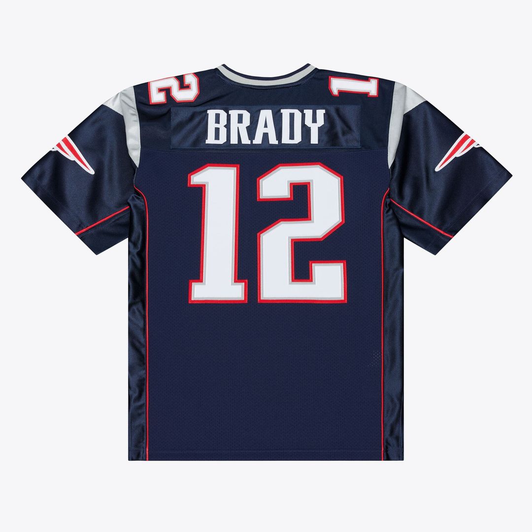 New England Patriots Tom Brady Mitchell & Ness Navy Super Bowl XXXVI Authentic Throwback Jersey