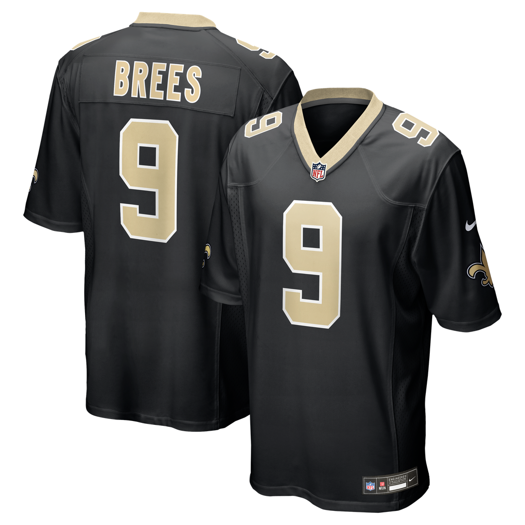New Orleans Saints Drew Brees Nike Black Team Game Jersey
