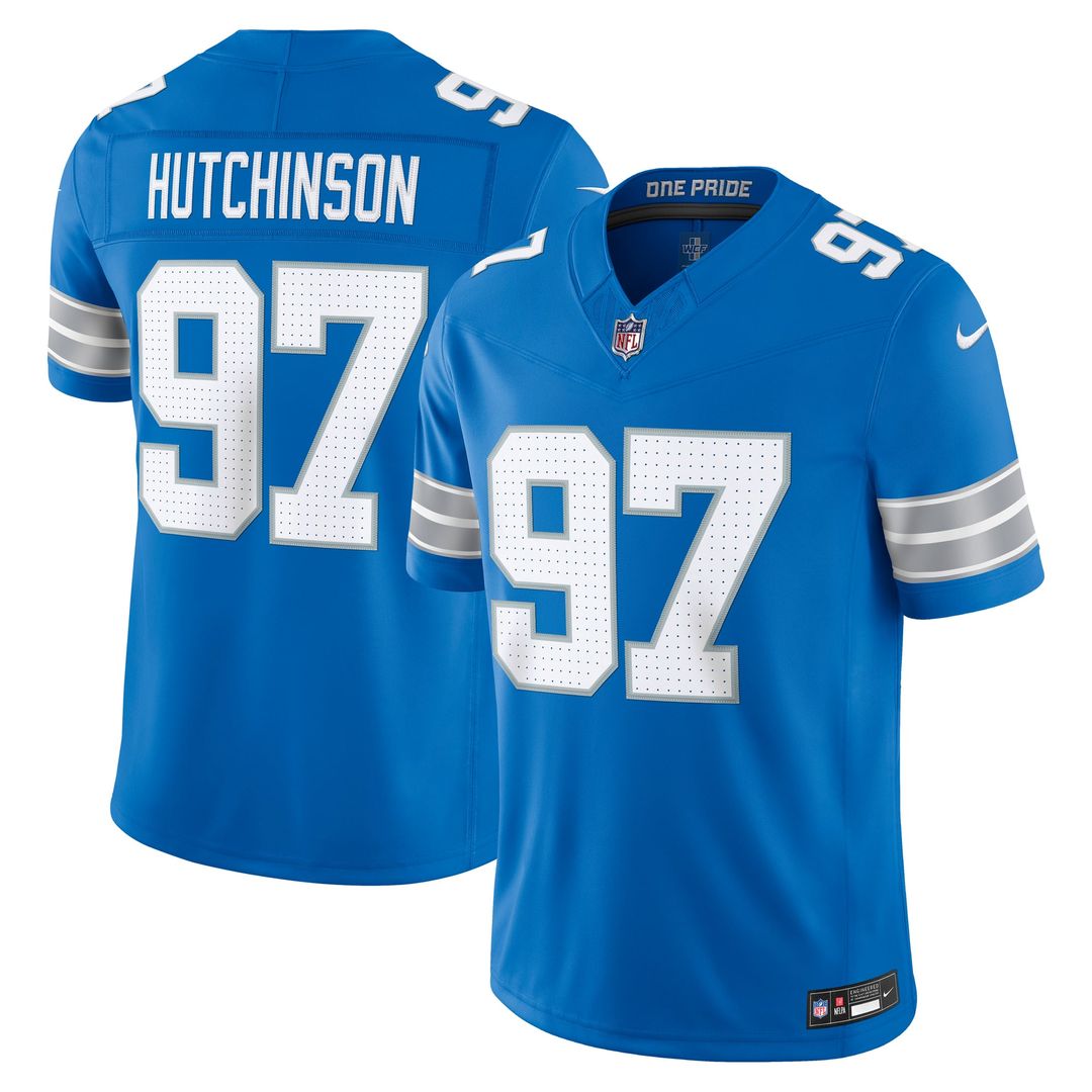 Detroit Lions Aidan Hutchinson Nike White Vapor F.U.S.E. Stitched Limited Jersey