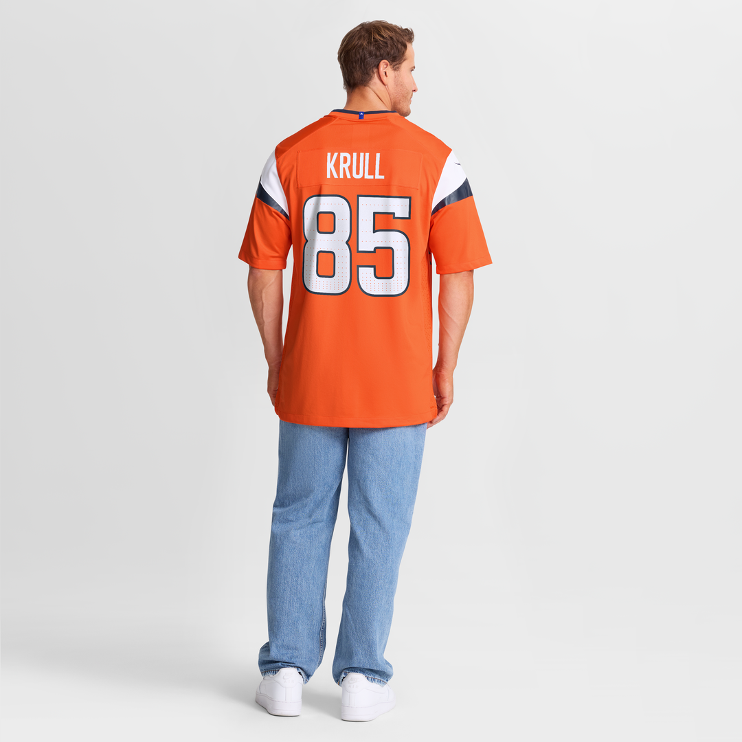 Denver Broncos Lucas Krull Nike Orange Team Game Jersey
