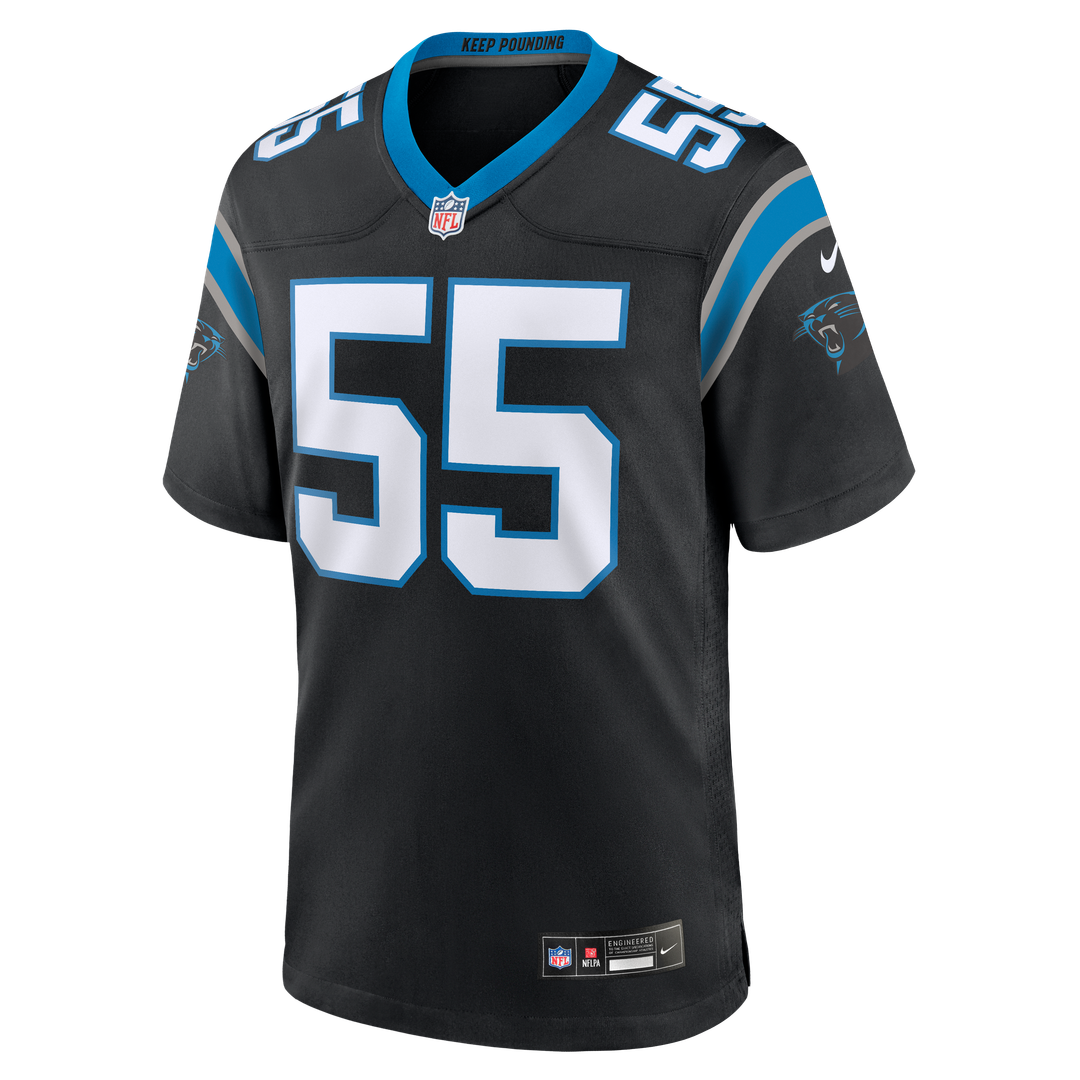 Carolina Panthers Maema Njongmeta Nike Black Team Game Jersey