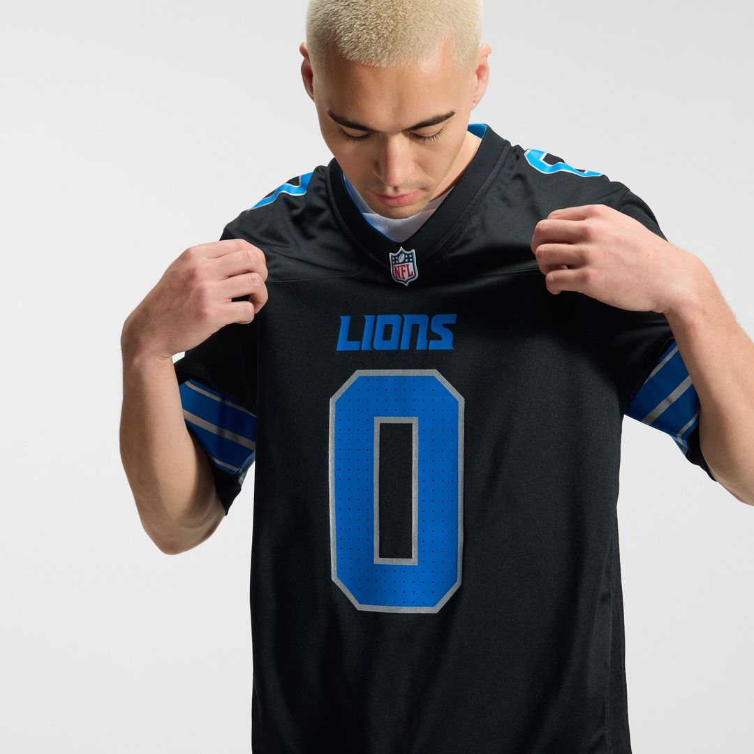 Detroit Lions Jahmyr Gibbs Nike Black 2nd Alternate Game Player Jersey