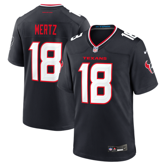 Houston Texans Graham Mertz Nike Navy Team Game Jersey