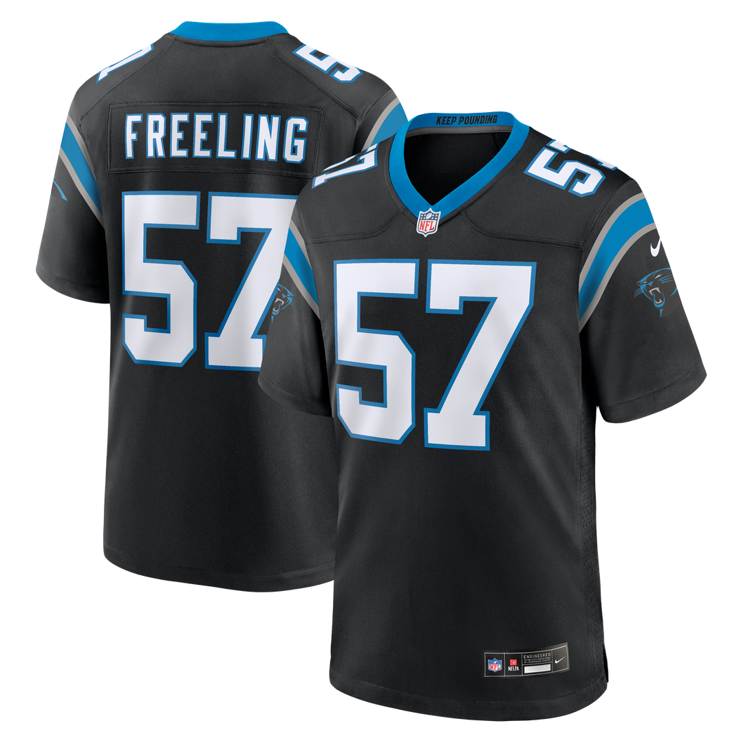 Carolina Panthers Monroe Freeling Nike Black Team Game Jersey