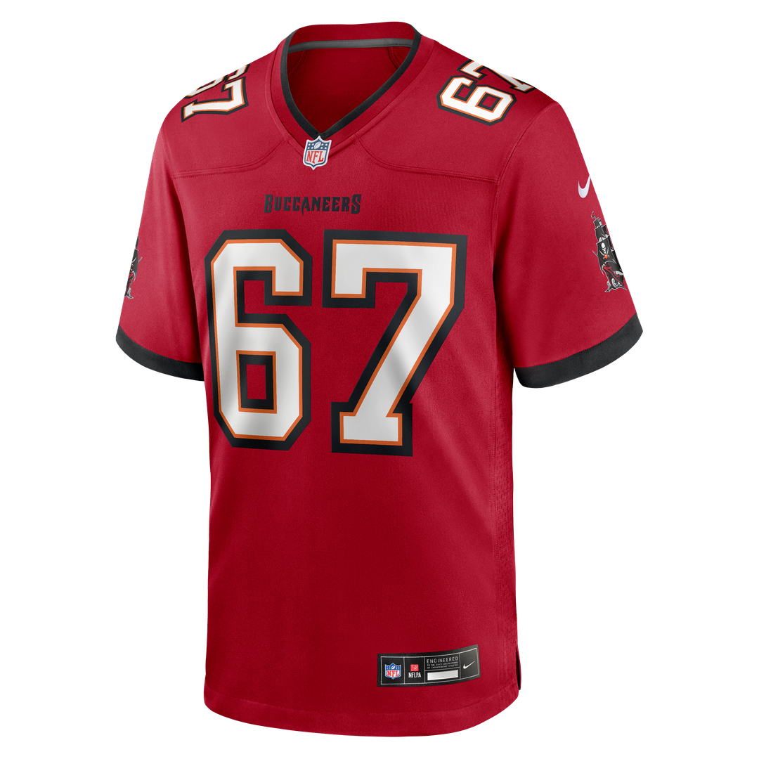 Tampa Bay Buccaneers Luke Goedeke Nike Red Game Player Jersey
