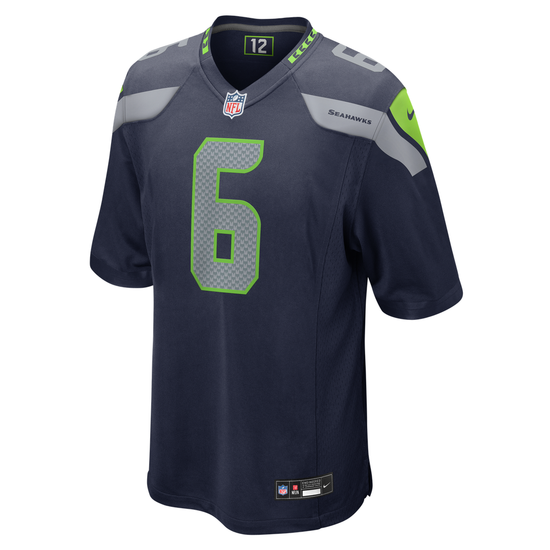 Seattle Seahawks Jalen Milroe Nike College Navy Team Game Jersey