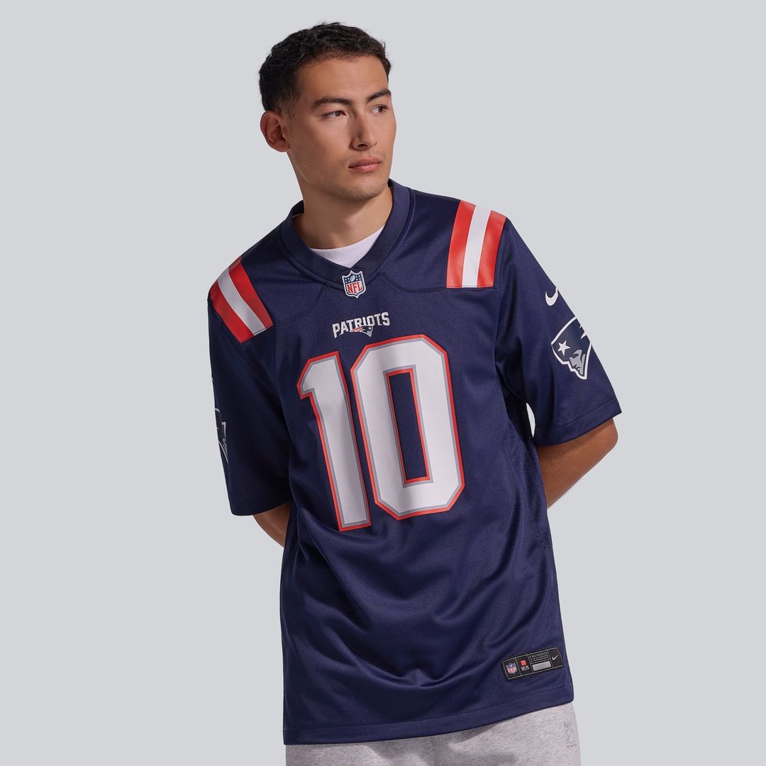 New England Patriots Drake Maye Nike White Player Game Jersey