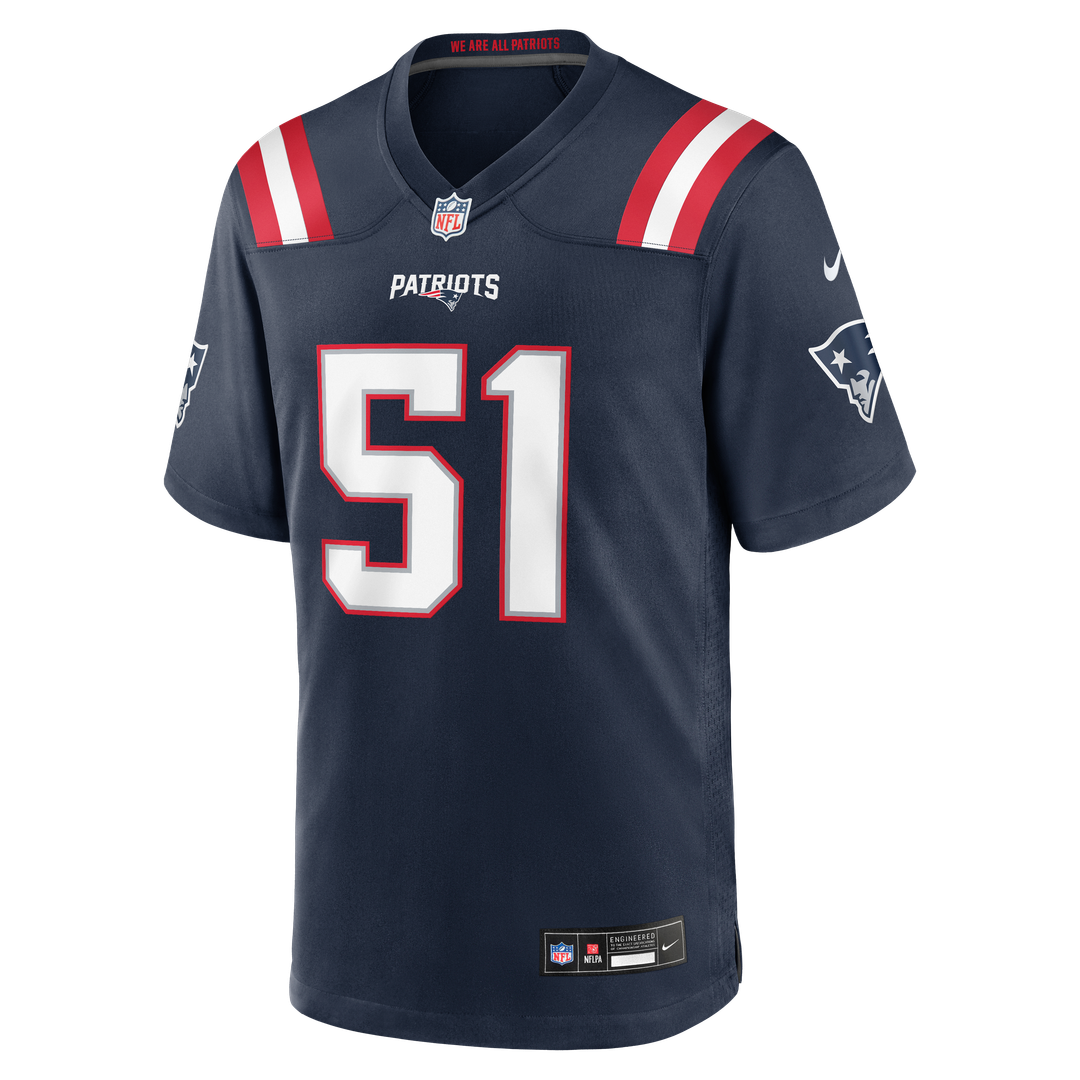New England Patriots James Hudson Nike Navy Team Game Jersey