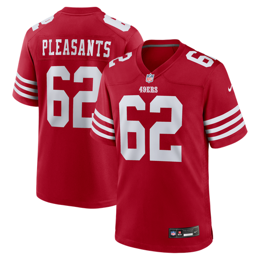 San Francisco 49ers Austen Pleasants Nike Scarlet Team Game Jersey