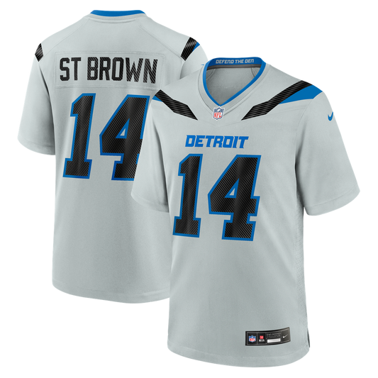 Detroit Lions Amon-Ra St. Brown Nike Silver 2026 Rivalries Collection Game Jersey