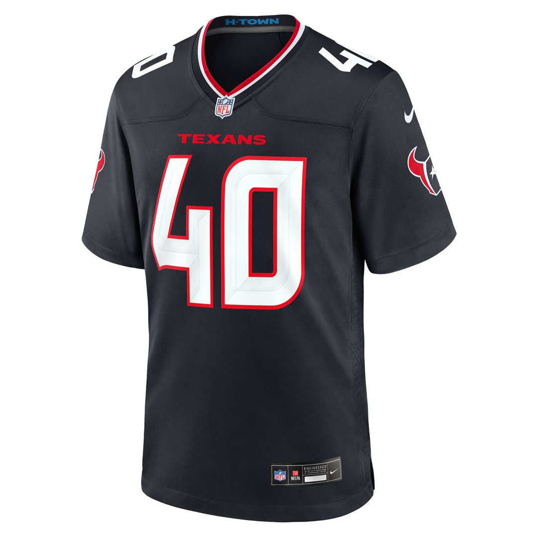Houston Texans Austin Brinkman Nike Navy Team Game Jersey