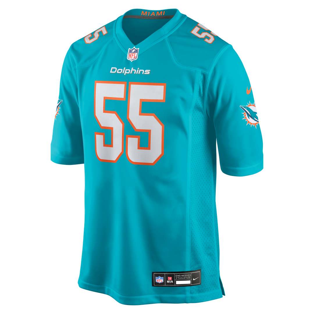 Miami Dolphins Aaron Brewer Nike Aqua Game Jersey