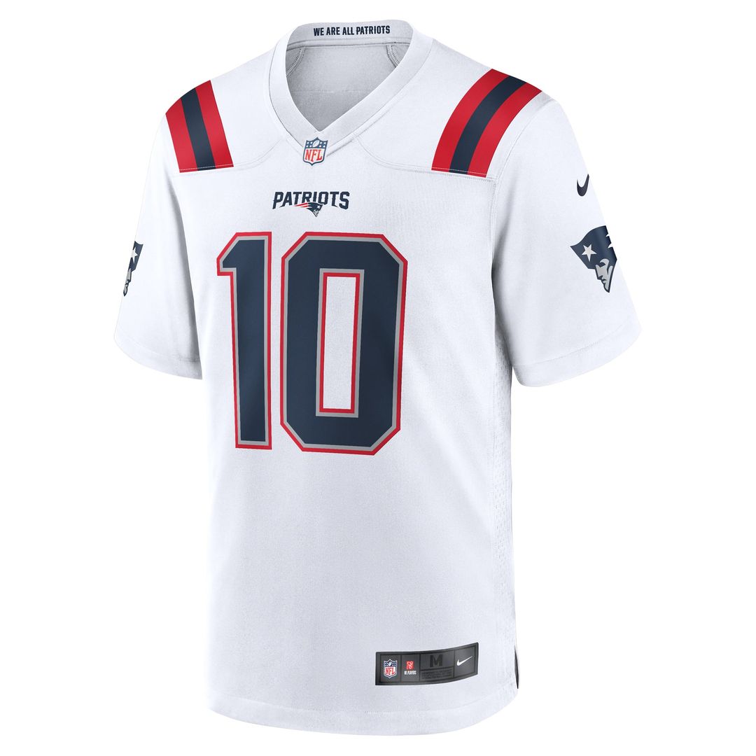 New England Patriots Drake Maye Nike Navy Player Game Jersey