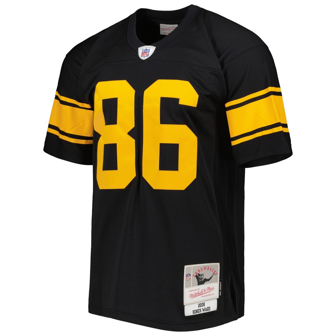 Pittsburgh Steelers Hines Ward Mitchell & Ness Black Legacy Replica Jersey
