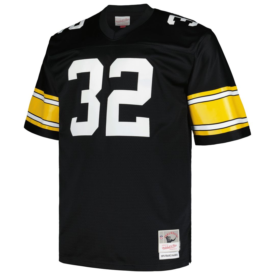 Pittsburgh Steelers Franco Harris Mitchell & Ness White Big & Tall 1976 Retired Player Replica Jersey