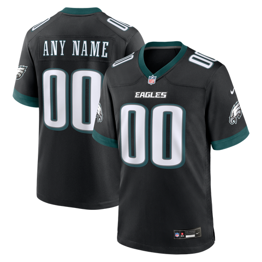 Philadelphia Eagles Nike Black Alternate Custom Game Jersey