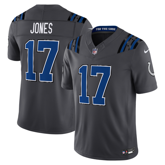 Indianapolis Colts Daniel Jones Nike Anthracite 2026 Rivalries Collection Stitched Limited Jersey
