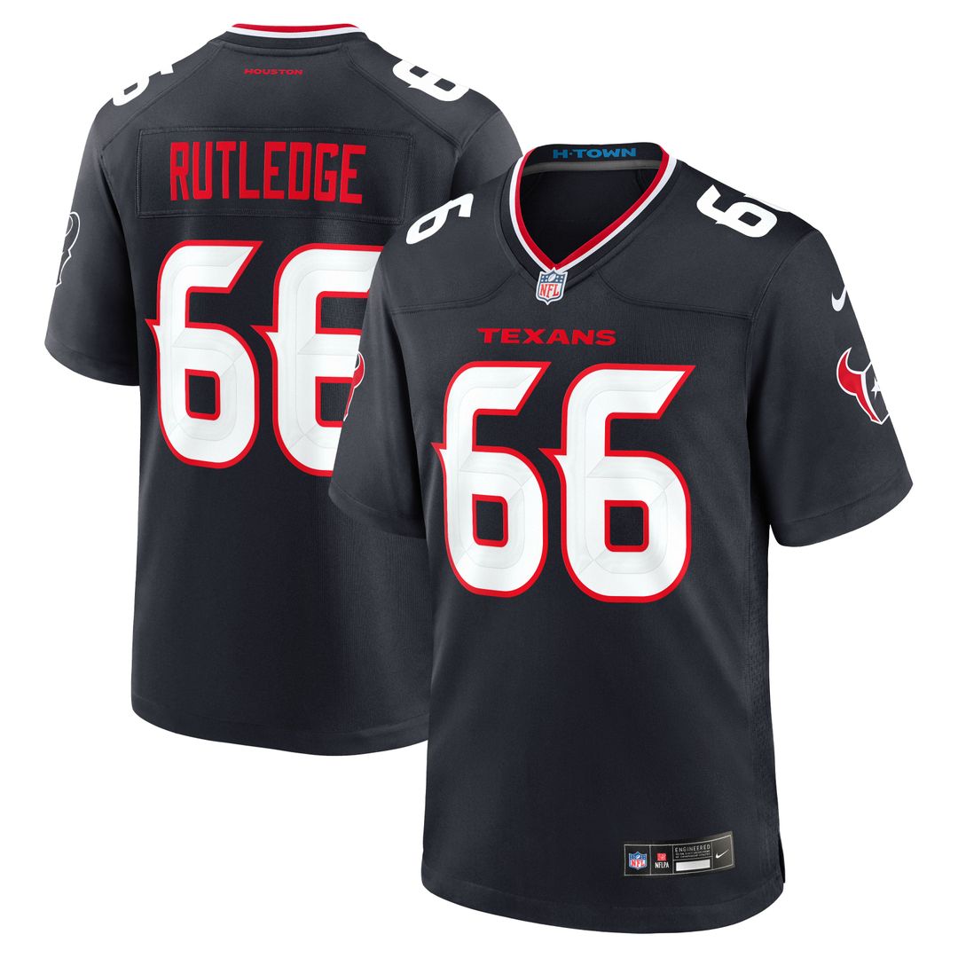 Houston Texans Keylan Rutledge Nike Navy Team Game Jersey