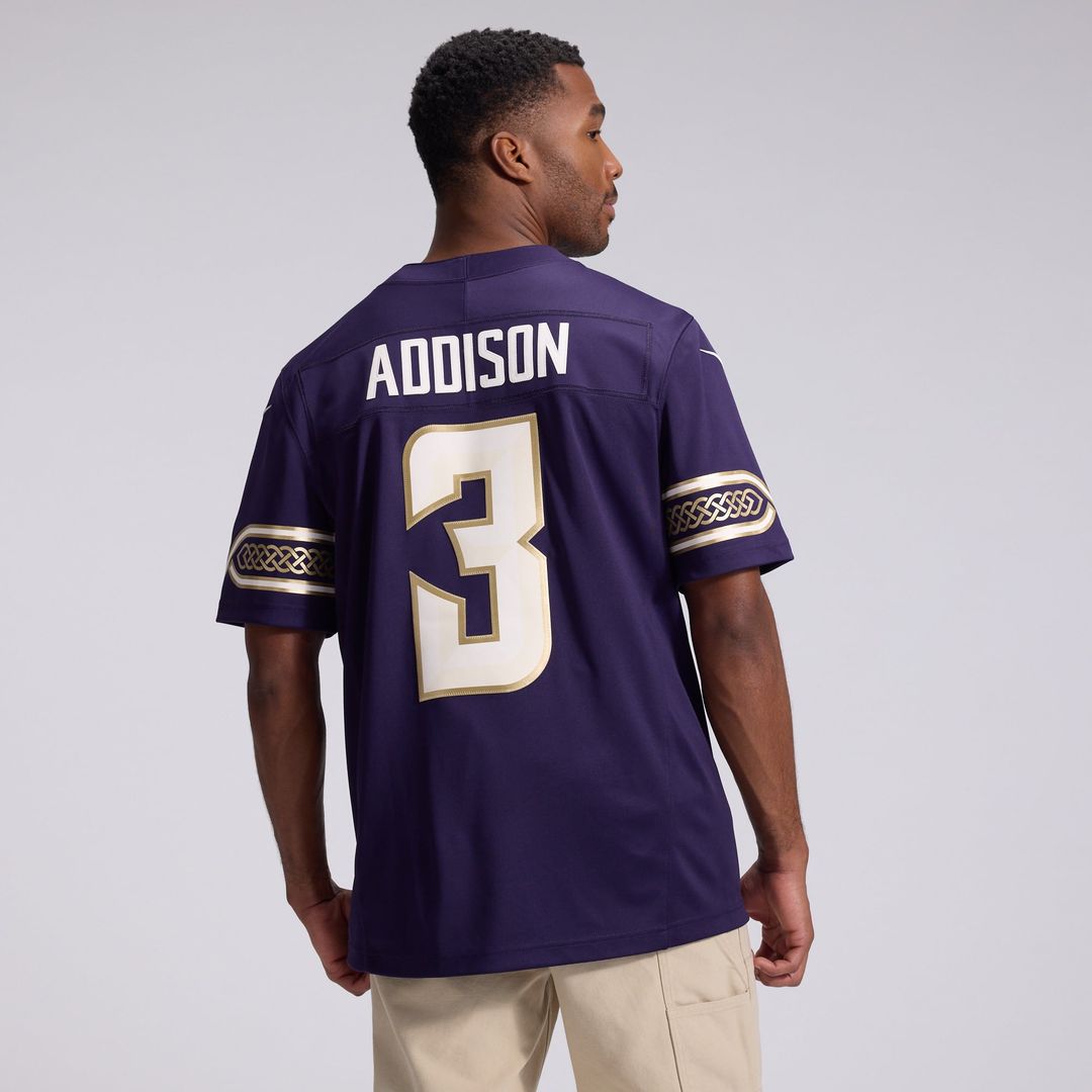 Minnesota Vikings Jordan Addison Nike Purple 2026 Rivalries Collection Stitched Limited Jersey