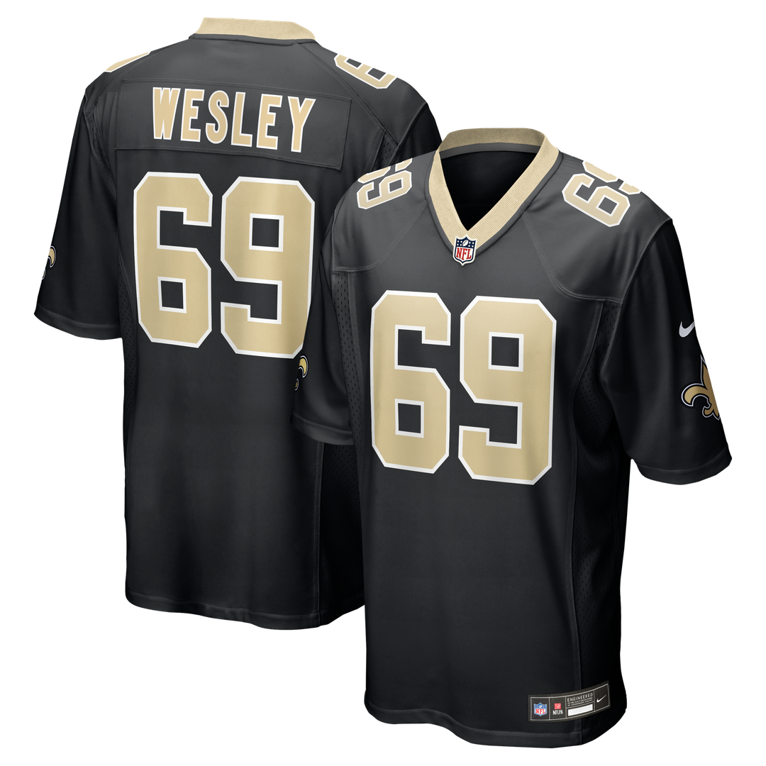 New Orleans Saints Barry Wesley Nike Black Team Game Jersey