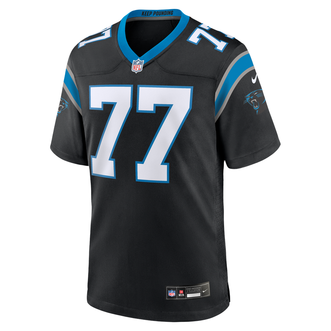 Carolina Panthers Luke Fortner Nike Black Team Game Jersey