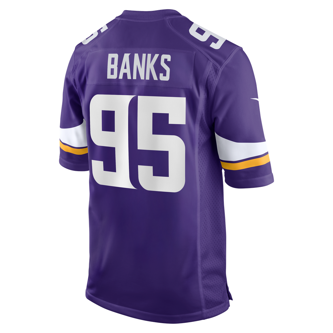 Minnesota Vikings Caleb Banks Nike Purple Team Game Jersey