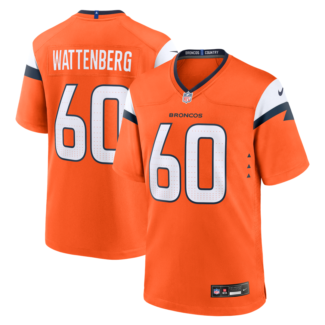 Denver Broncos Luke Wattenberg Nike Orange Team Game Jersey