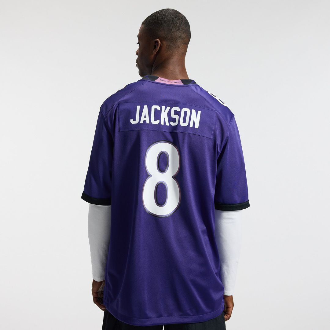 Baltimore Ravens Lamar Jackson Nike Purple Team Game Jersey