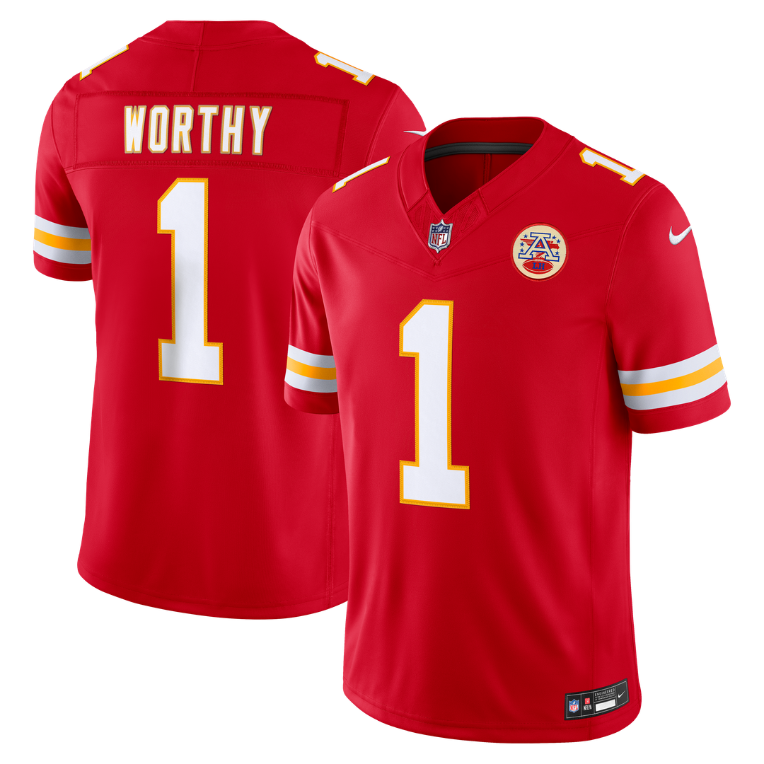 Kansas City Chiefs Xavier Worthy Nike Red Team Vapor F.U.S.E. Stitched Limited Jersey