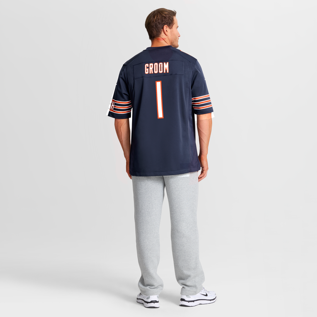 Chicago Bears Number 1 Groom Nike Navy Game Jersey
