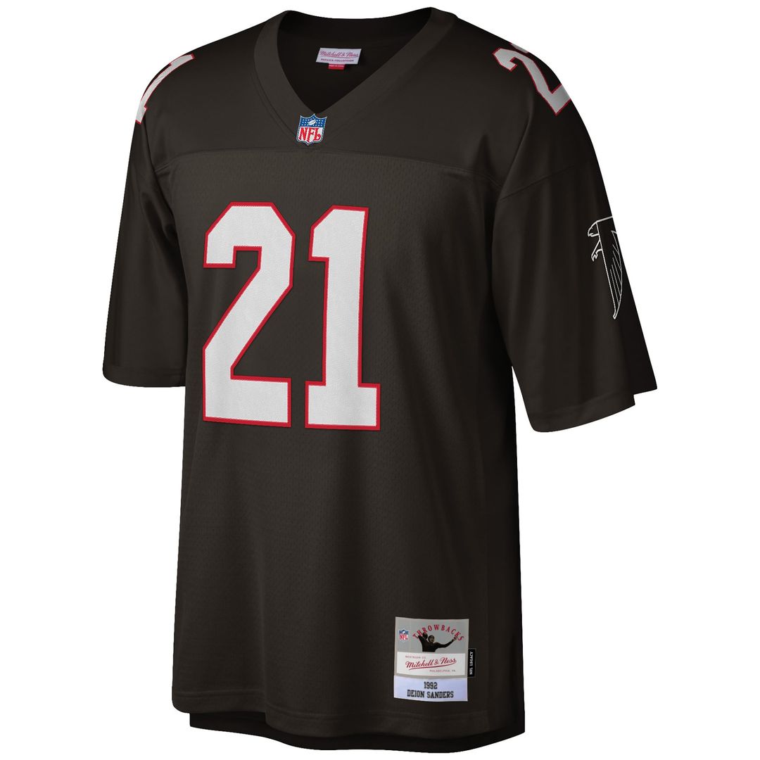 Atlanta Falcons Deion Sanders Mitchell & Ness White Big & Tall 1992 Retired Player Replica Jersey