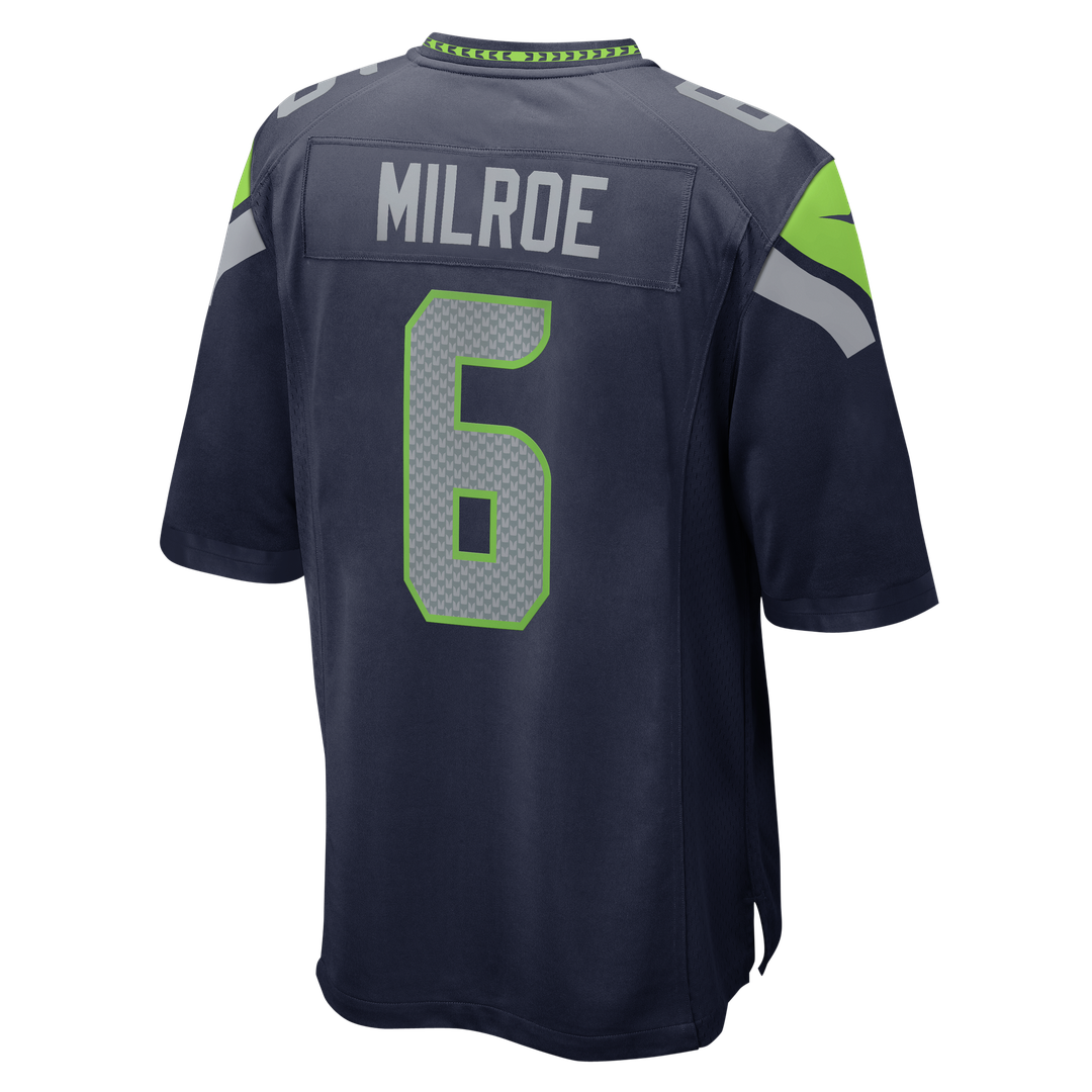 Seattle Seahawks Jalen Milroe Nike College Navy Team Game Jersey