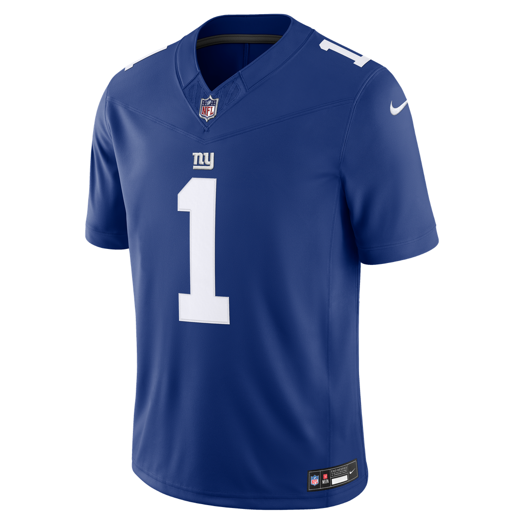 New York Giants Malik Nabers Nike Royal Team Vapor F.U.S.E. Stitched Limited Jersey