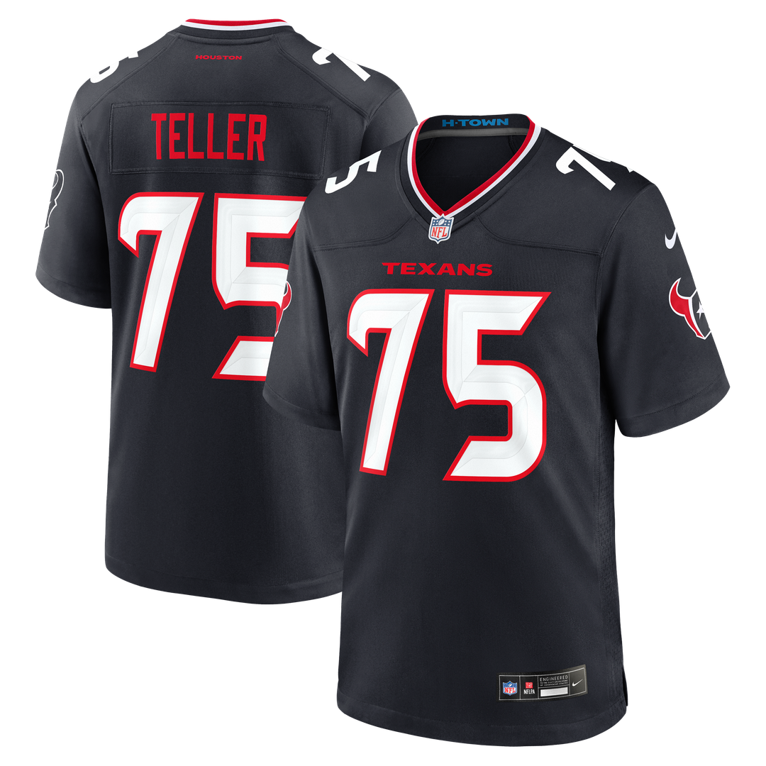Houston Texans Wyatt Teller Nike Navy Team Game Jersey