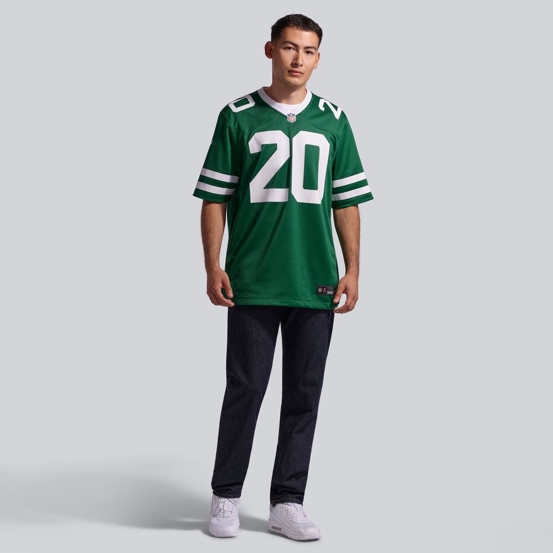 New York Jets Breece Hall Nike Legacy Black Alternate Game Jersey