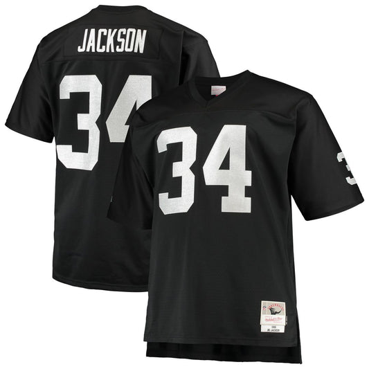 Las Vegas Raiders Bo Jackson Mitchell & Ness Black Big & Tall 1988 Retired Player Replica Jersey