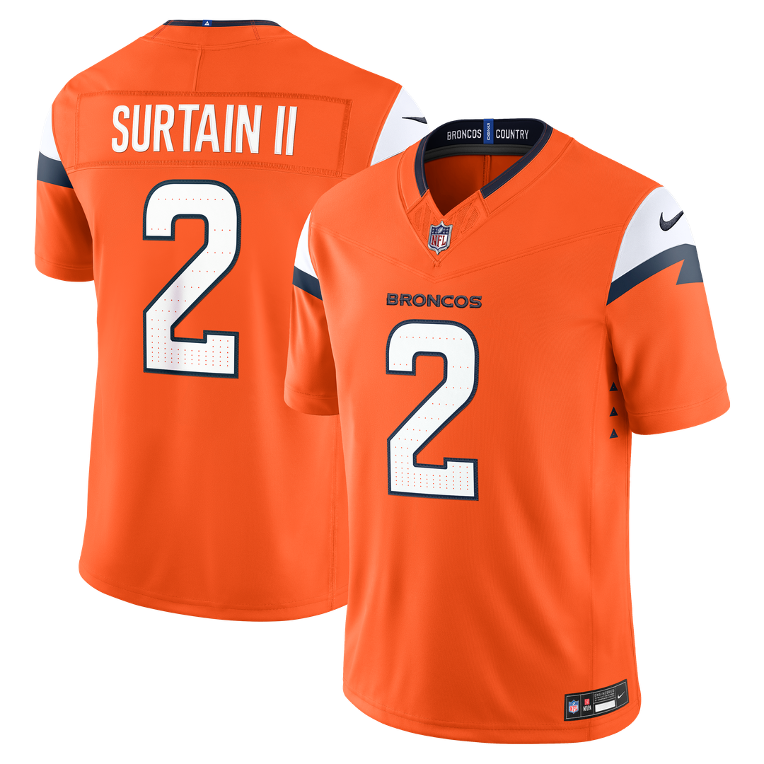 Denver Broncos Pat Surtain II Nike Navy Alternate Vapor F.U.S.E. Stitched Limited Jersey