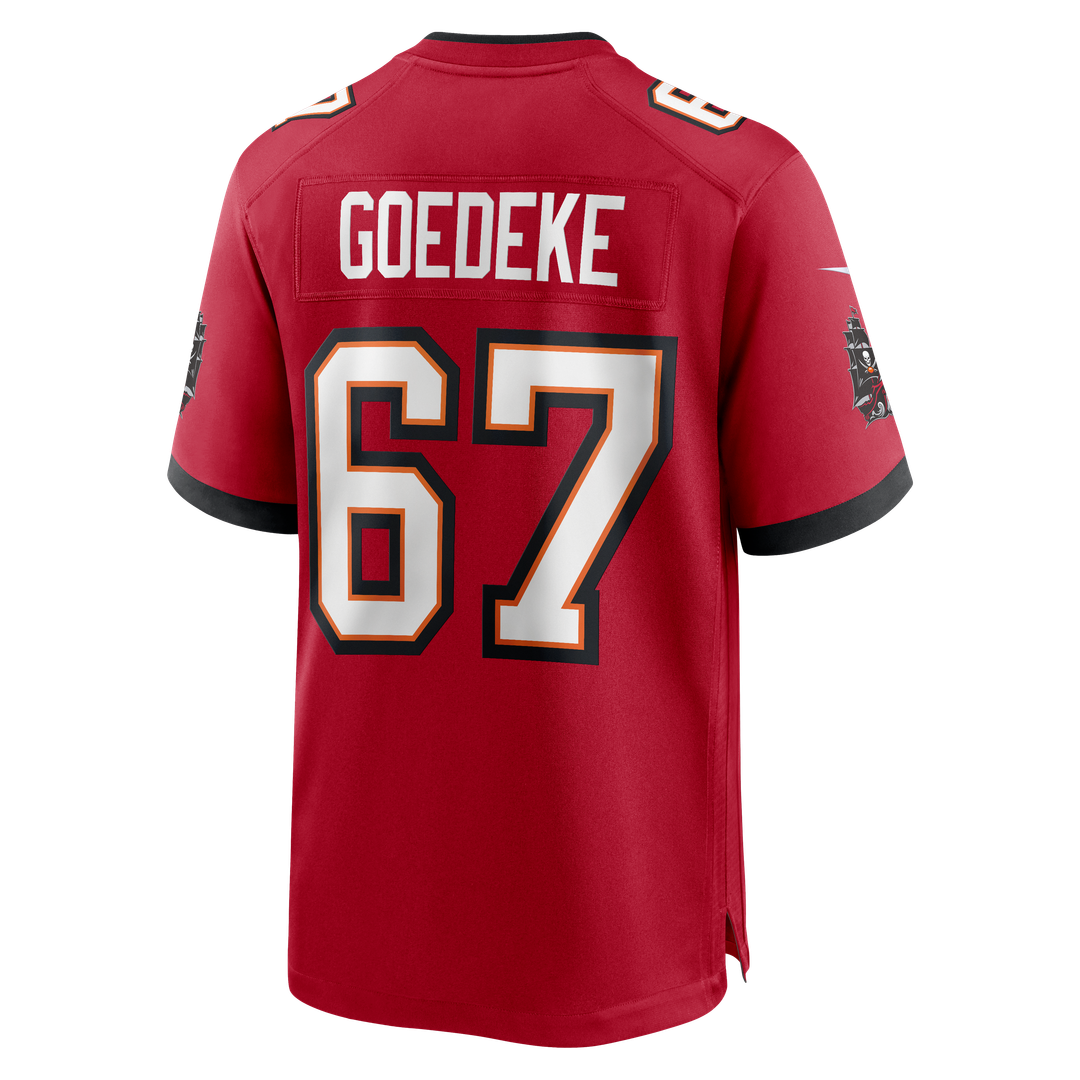 Tampa Bay Buccaneers Luke Goedeke Nike Red Game Player Jersey