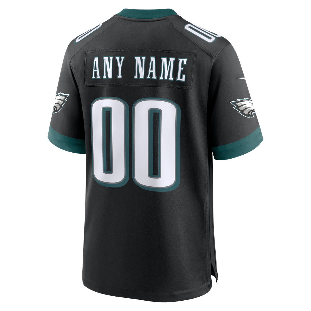 Philadelphia Eagles Nike Black Alternate Custom Game Jersey